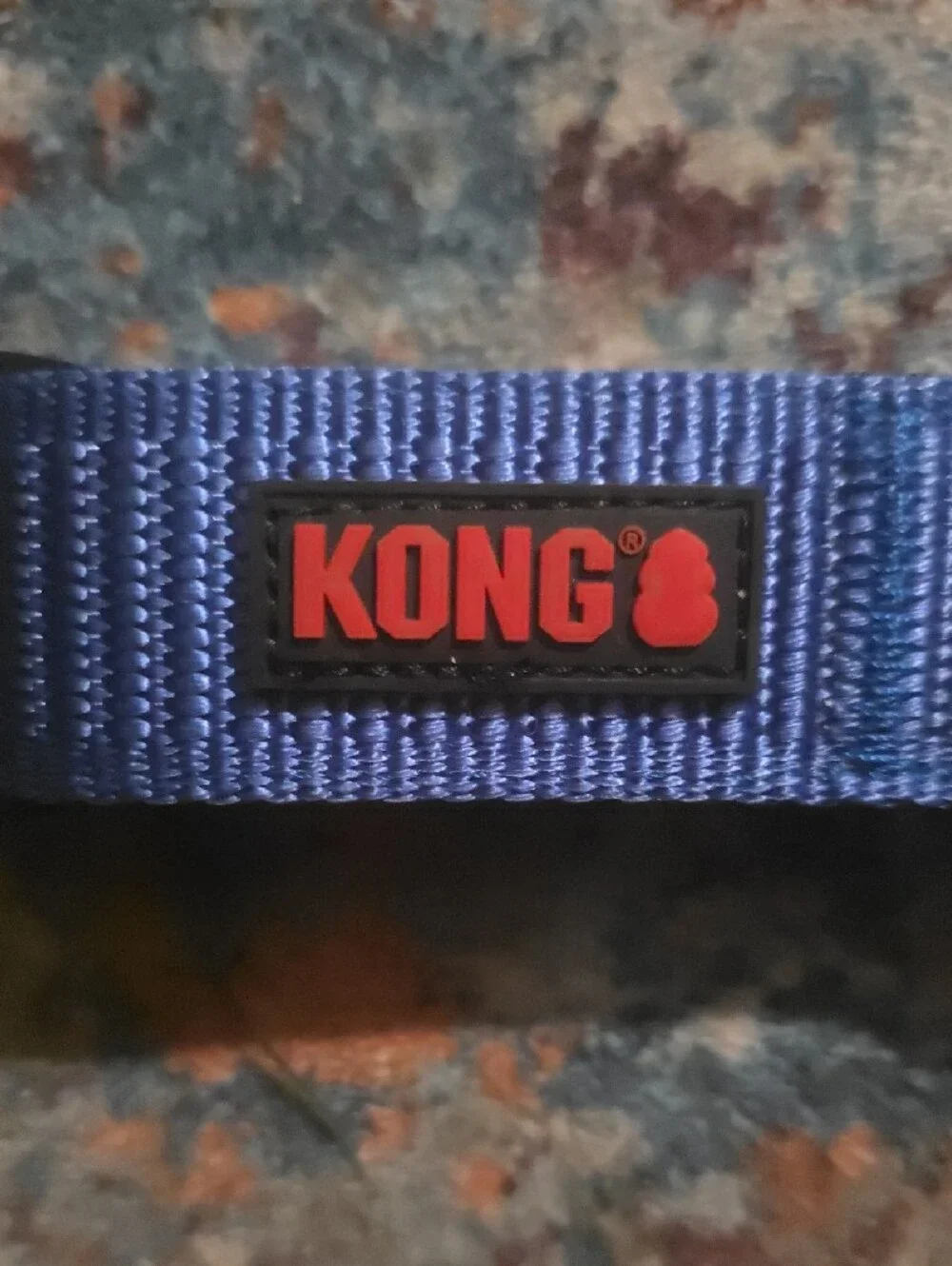 Kong Blue Nylon Dog Collar with Black Buckle and Red Logo Accent MEDIUM NWT